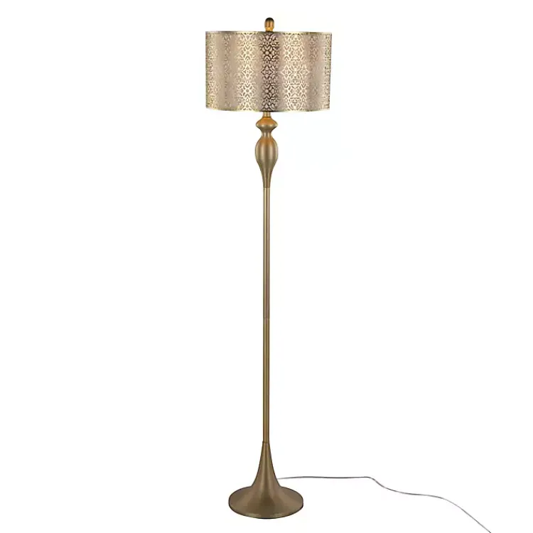 Floor Lamps-Kirklands Home Metal Ashland Floor Lamp Gold