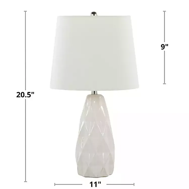 Table Lamps-Kirklands Home Sculpted Diamond Table Lamps, Set of 2 White