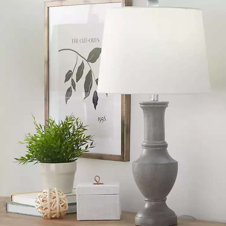 Table Lamps-Kirklands Home Dark Gray Chateau Table Lamps, Set of 2 White