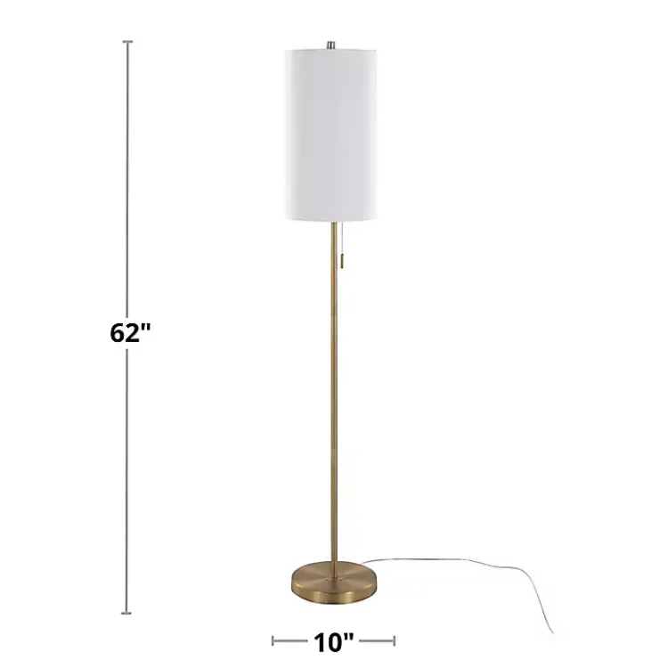Floor Lamps-Kirklands Home Slim Gold Modern Floor Lamp White