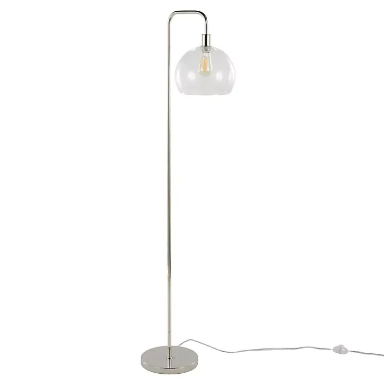 Floor Lamps-Kirklands Home Silver Metro Floor Lamp Clear