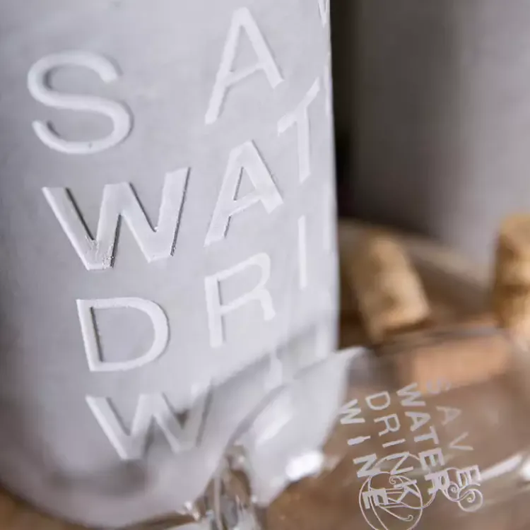 Barware-Kirklands Home Save Water Drink Wine Concrete Wine Bottle Cooler Gray