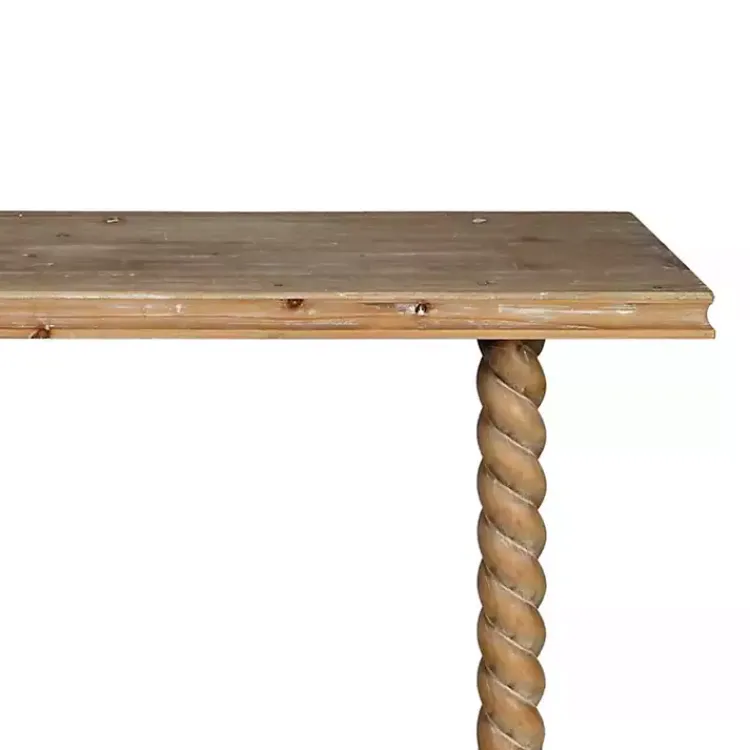 Console Tables-Kirklands Home Natural Wood Carley Console Table Tan