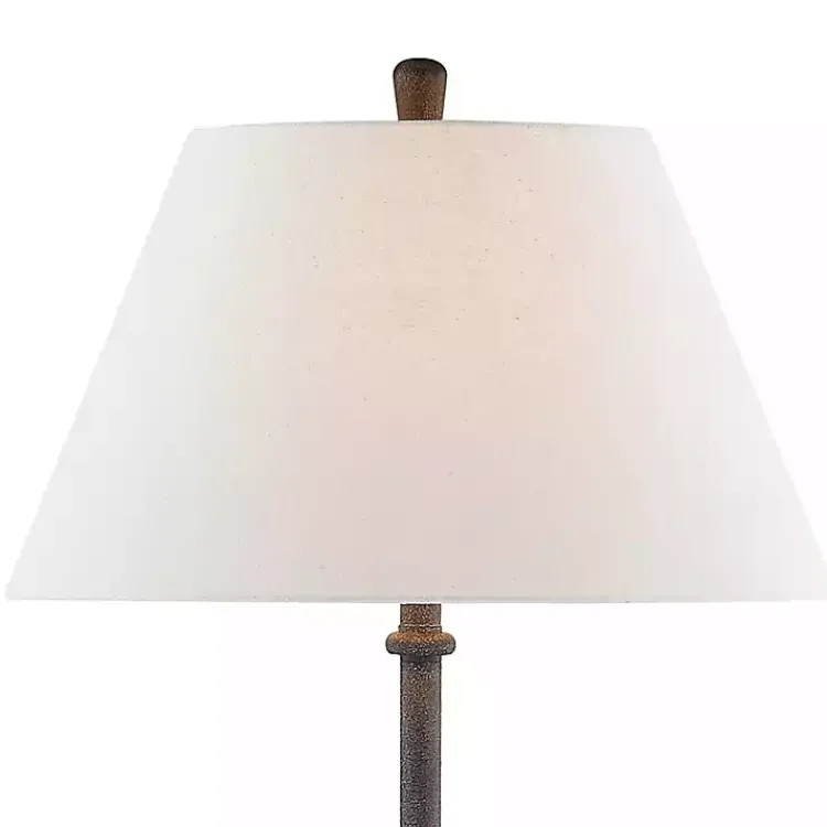 Floor Lamps-Kirklands Home Black Metal Antique Randy Floor Lamp White