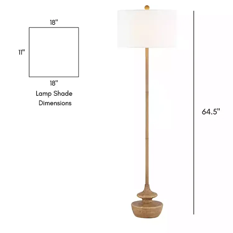 Floor Lamps-Kirklands Home Natural Contemporary Floor Lamp White