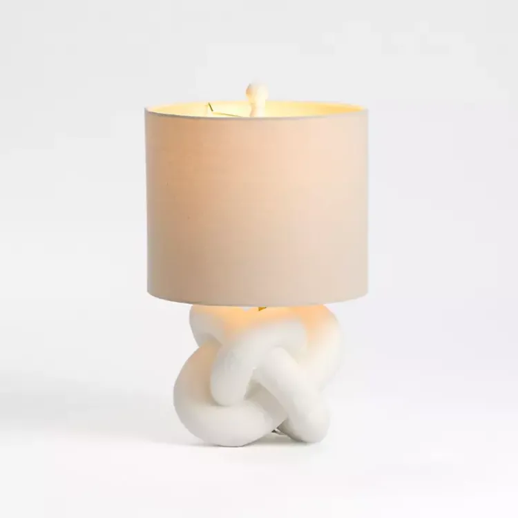 Table Lamps-Kirklands Home White Knot Table Lamp Tan