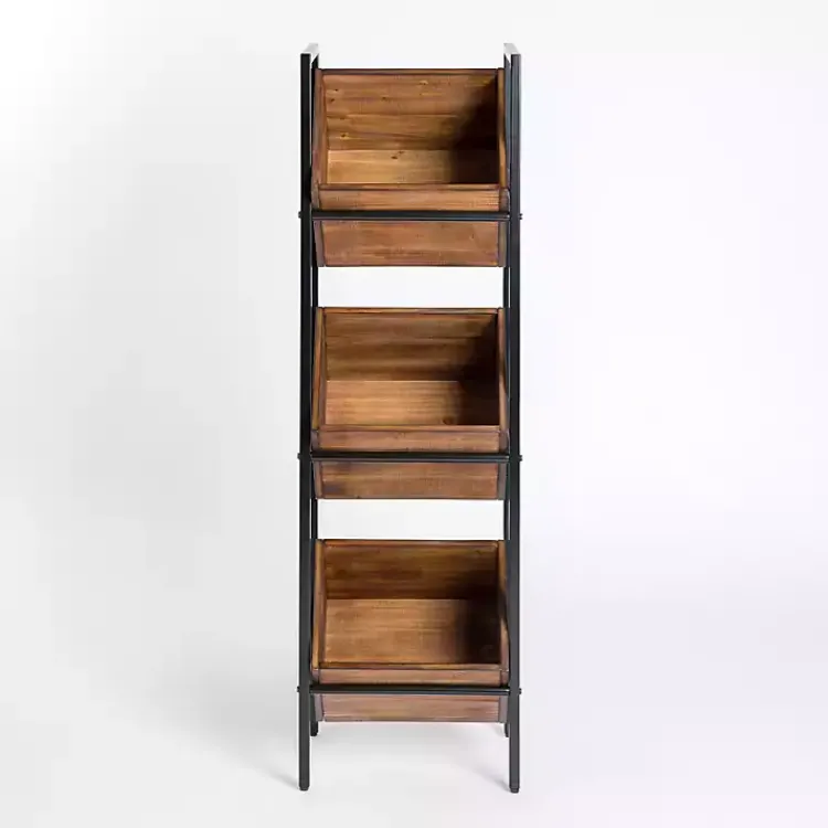 Office Furniture-Kirklands Home 3-Box Standing Storage Rack