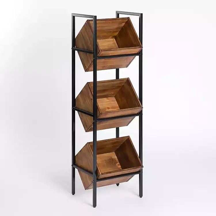 Office Furniture-Kirklands Home 3-Box Standing Storage Rack