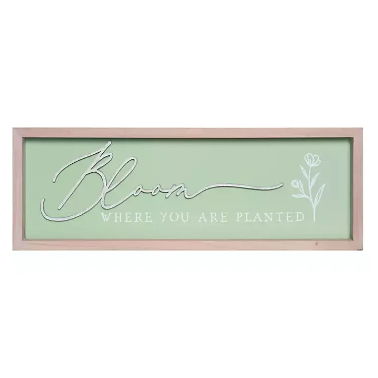 Wall Quotes & Signs-Kirklands Home Bloom Where You Are Planted Wall Plaque Green