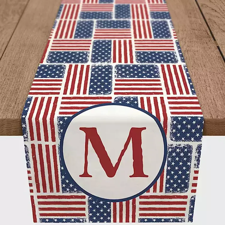 Table Linens-Kirklands Home Personalized American Flag Table Runner, 90 in.