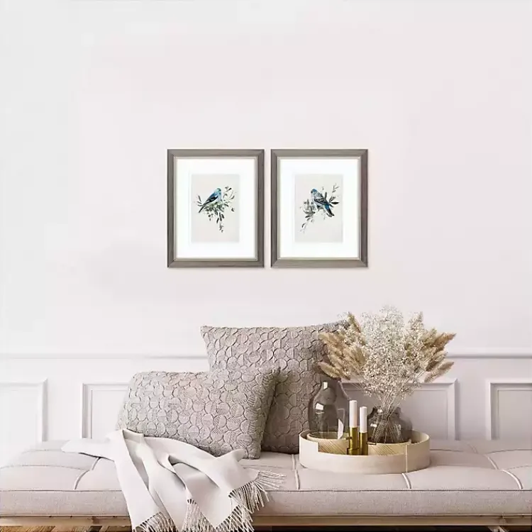 Framed Art-Kirklands Home Happy Bluebirds Framed Art Prints, Set of 2