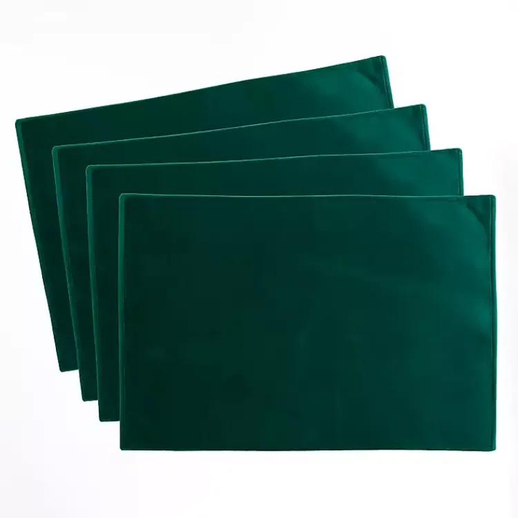 Table Linens-Kirklands Home Velvet Christmas Placemats, Set of 4 Green