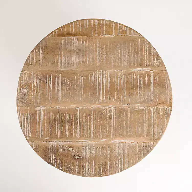 Accent & End Tables-Kirklands Home Sawmark Round Drum Accent Table Brown