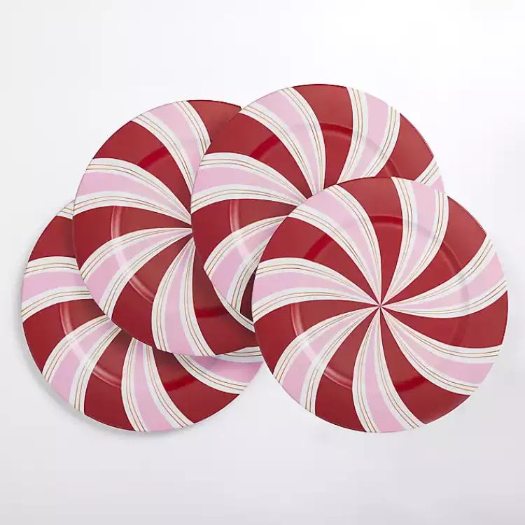Serving & Entertaining-Kirklands Home Candy Cane Christmas Chargers, Set of 4