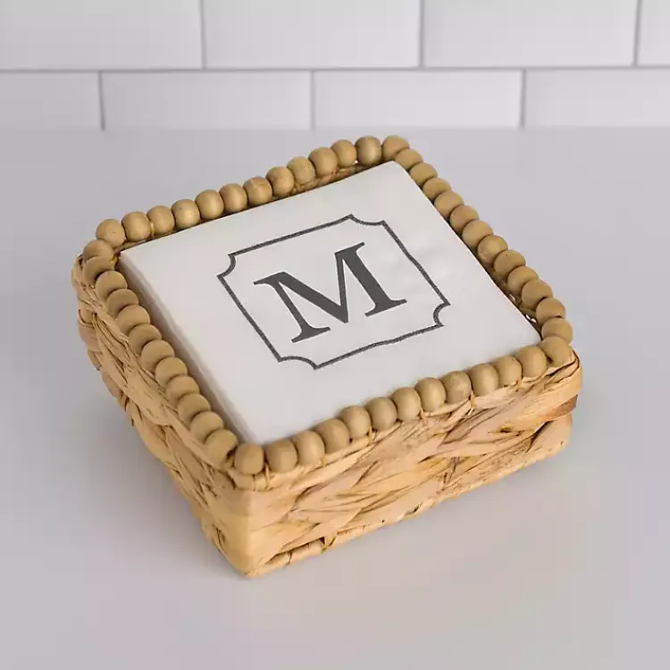Monogram Kitchen Decor-Kirklands Home Monogram M Beaded Napkin Holder Set