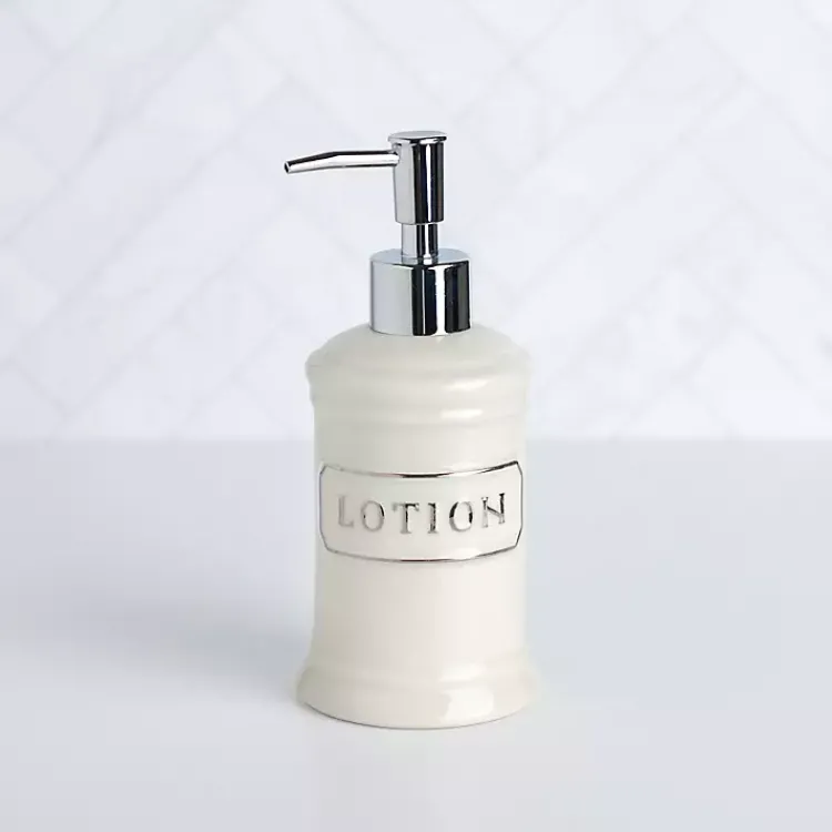 Bathroom Accessories-Kirklands Home Ceramic Lotion Dispenser White