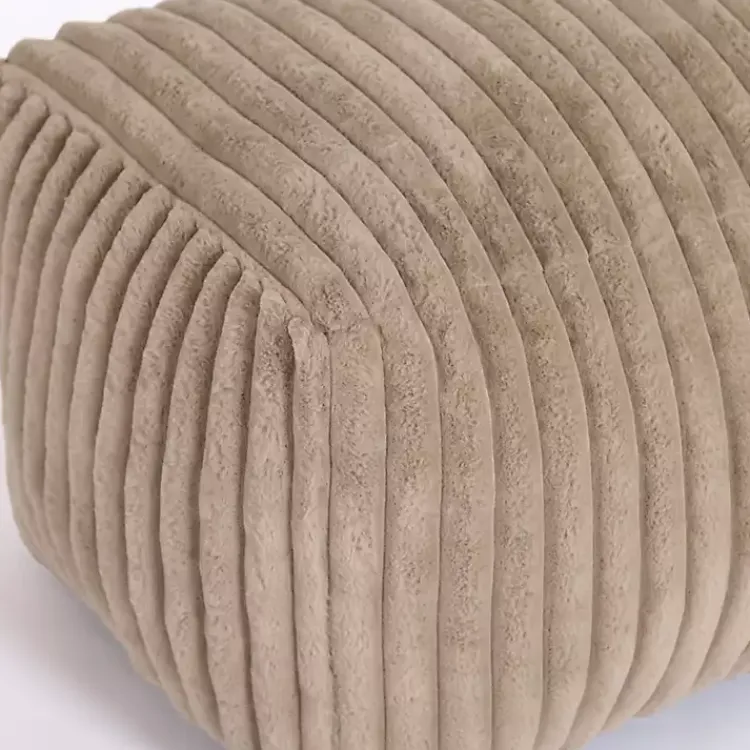 Benches & Ottomans-Kirklands Home Taupe Comfy Foam Lounge Ottoman Brown