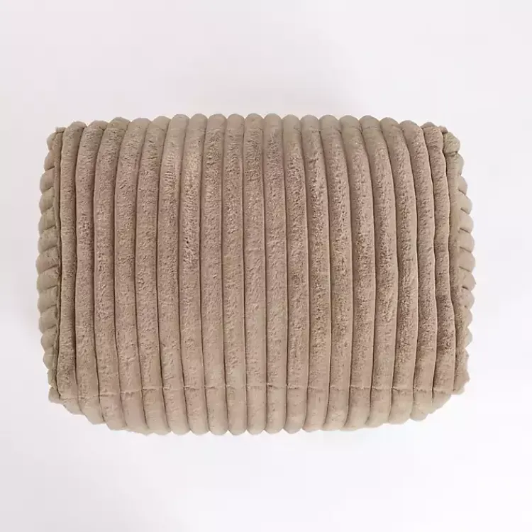 Benches & Ottomans-Kirklands Home Taupe Comfy Foam Lounge Ottoman Brown