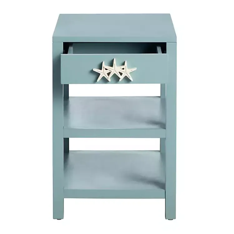 Accent & End Tables-Kirklands Home Turquoise Starfish Accent Table Blue