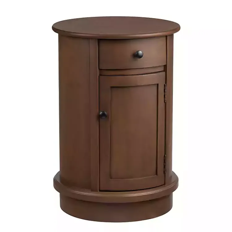 Accent & End Tables-Kirklands Home Round Beckly Accent Table Brown