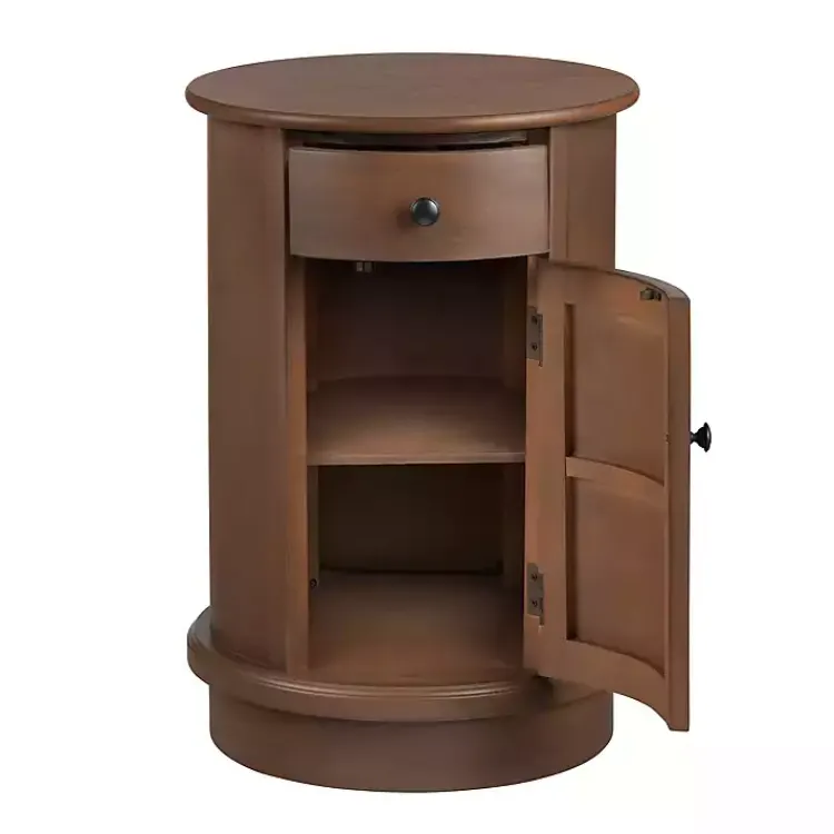 Accent & End Tables-Kirklands Home Round Beckly Accent Table Brown