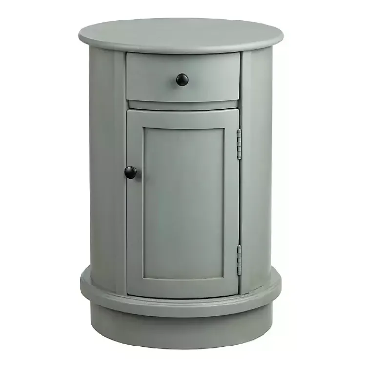 Accent & End Tables-Kirklands Home Round Beckly Accent Table Gray