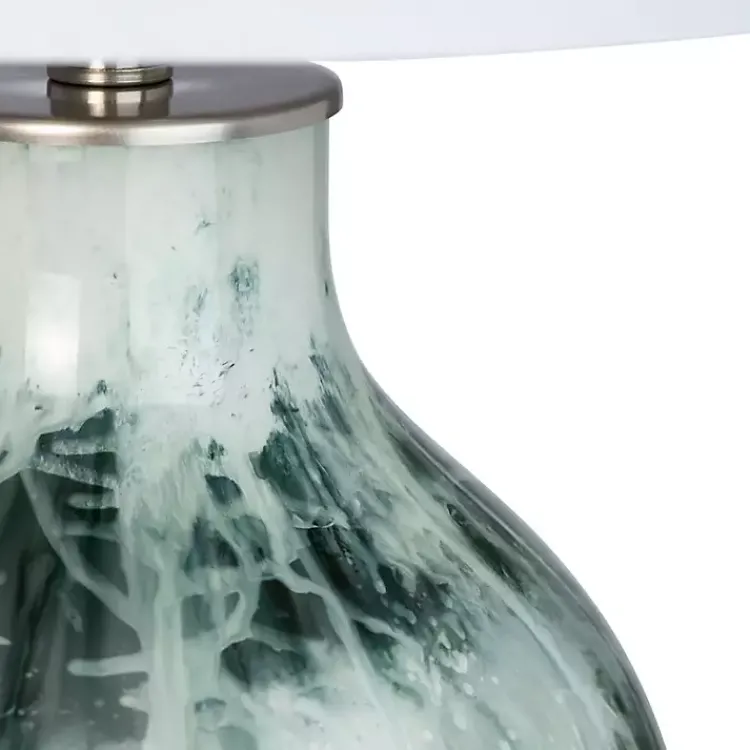 Table Lamps-Kirklands Home Azure Blue Ocean Table Lamp White