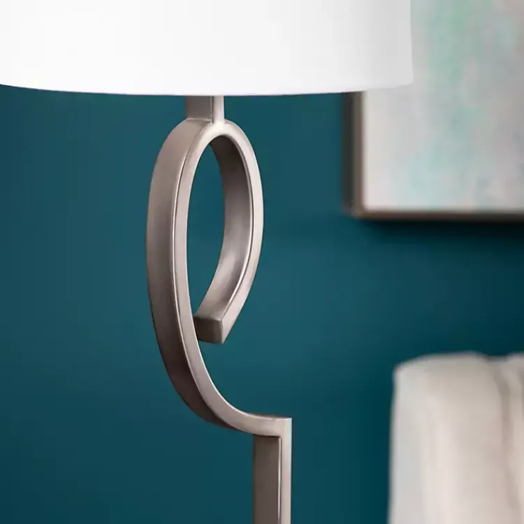 Table Lamps-Kirklands Home Bronze Abstract Curve Table Lamp White