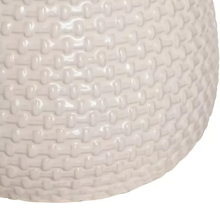Table Lamps-Kirklands Home Cream Basketweave Ceramic Table Lamp White