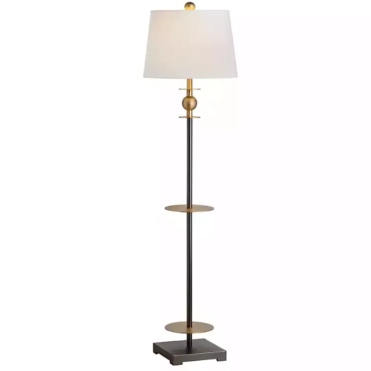 Floor Lamps-Kirklands Home Dark Bronze Decorative Floor Lamp White