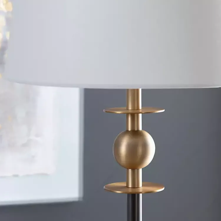 Floor Lamps-Kirklands Home Dark Bronze Decorative Floor Lamp White