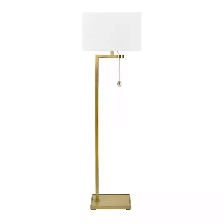Floor Lamps-Kirklands Home Gold L-Shape Marlowe Floor Lamp White