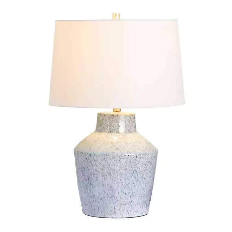 Table Lamps-Kirklands Home Speckled Ceramic Jar Table Lamp Blue