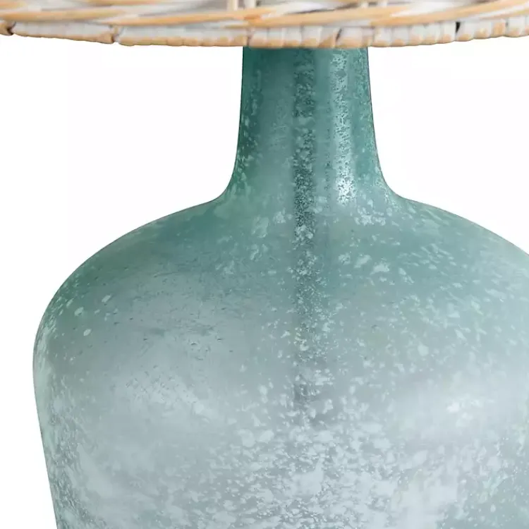 Table Lamps-Kirklands Home Blue Glass Coastal Table Lamp Tan