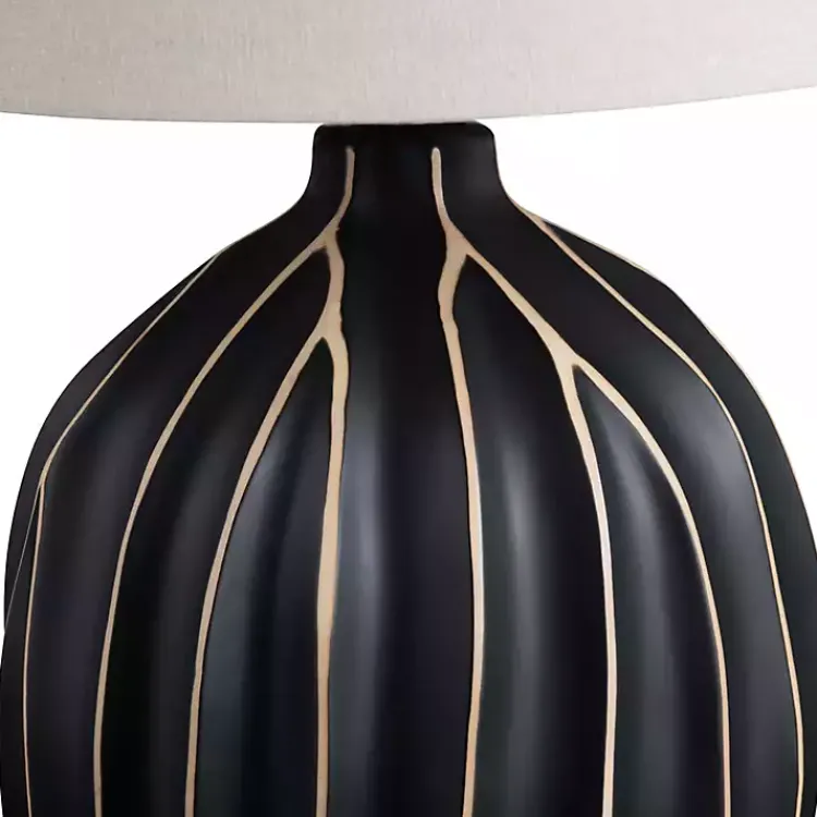 Table Lamps-Kirklands Home Black Ridge Ceramic Table Lamp Ivory