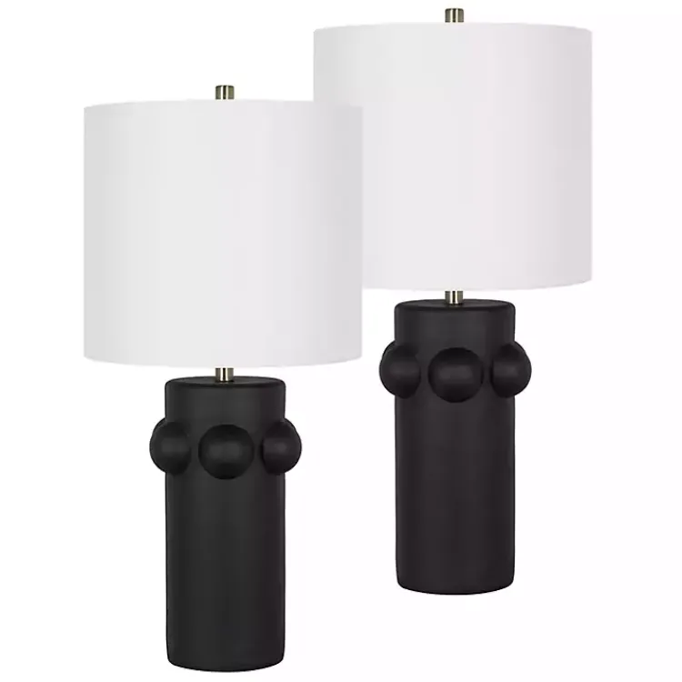 Table Lamps-Kirklands Home Black Robust Table Lamps, Set of 2 White