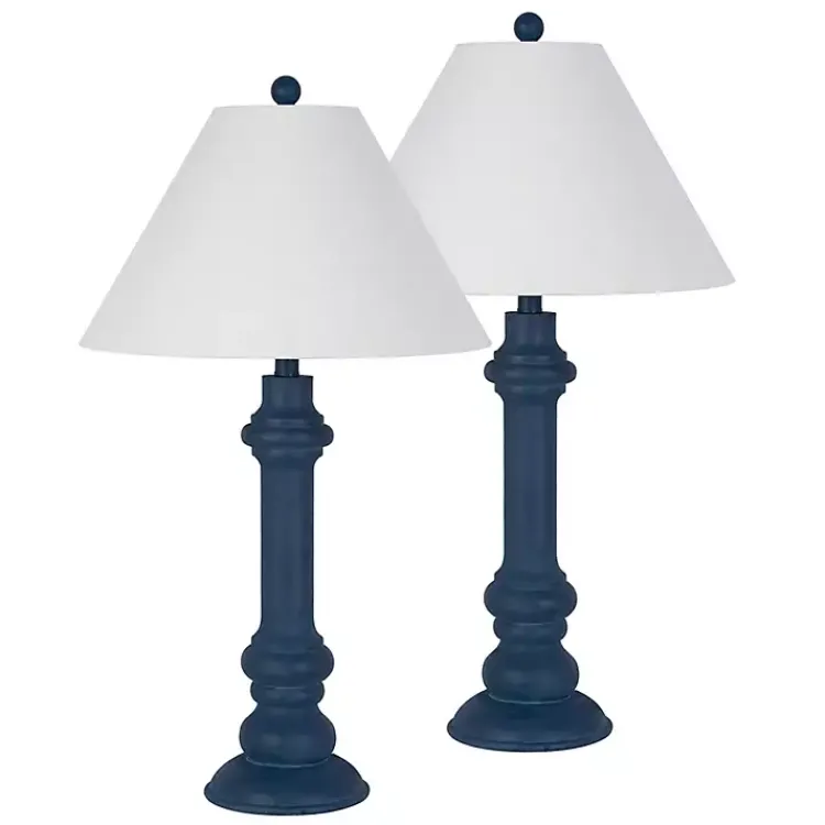 Table Lamps-Kirklands Home Navy Coastal Ariel Table Lamps, Set of 2