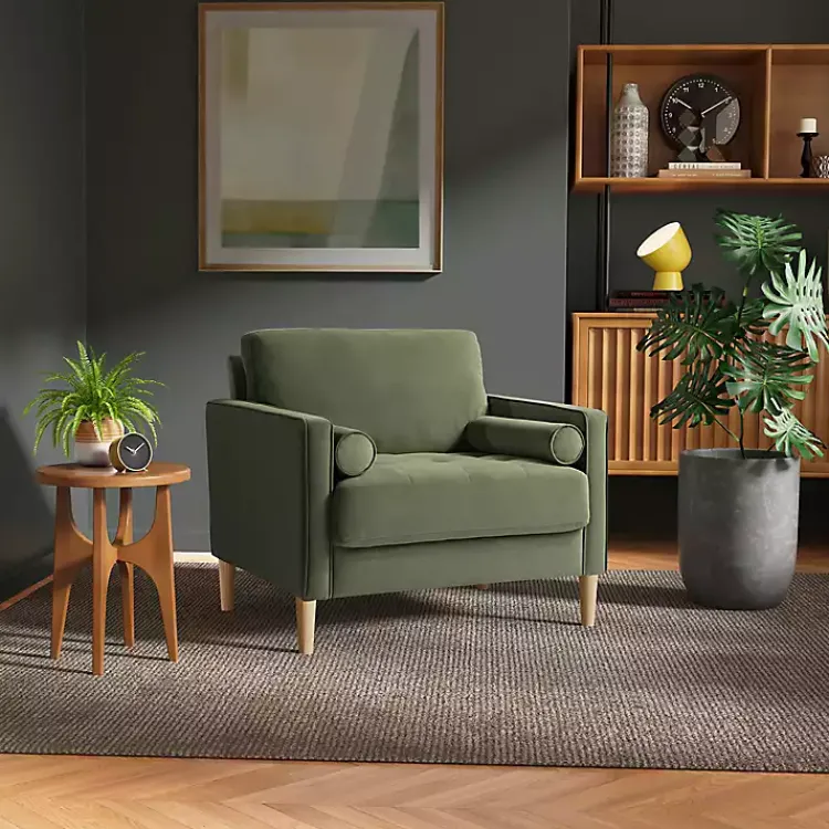 Accent Chairs-Kirklands Home Olive Chelsea Accent Chair Green