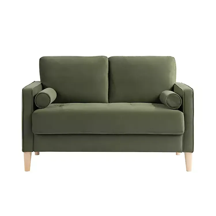 Sofas & Loveseats-Kirklands Home Olive Chelsea Modern Loveseat Green