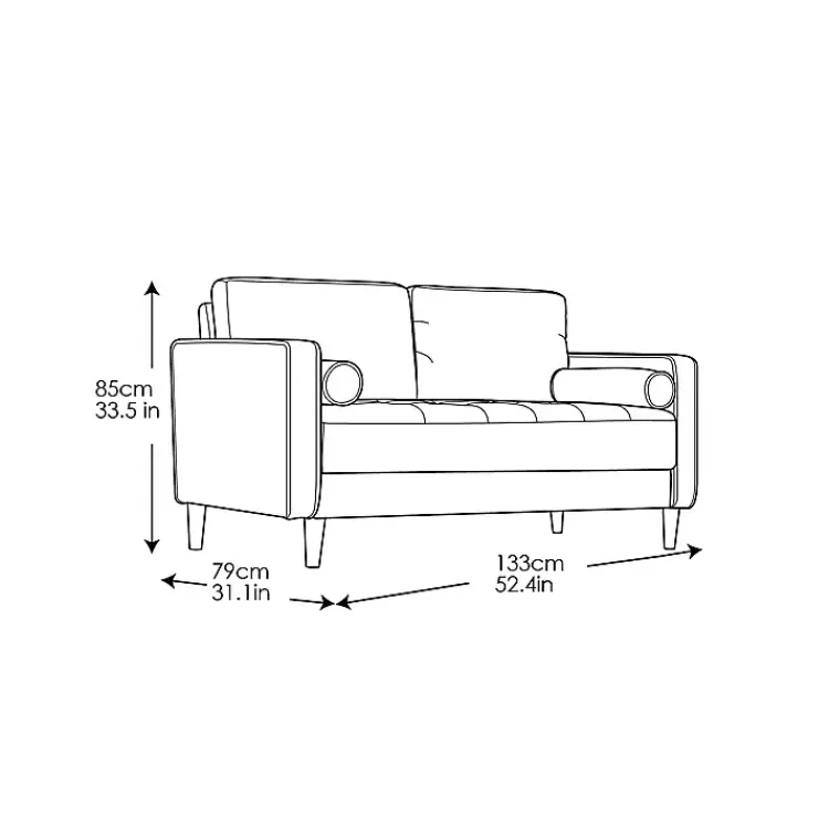 Sofas & Loveseats-Kirklands Home Olive Chelsea Modern Loveseat Green