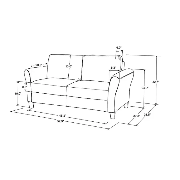 Sofas & Loveseats-Kirklands Home Oyster Walter Loveseat Ivory