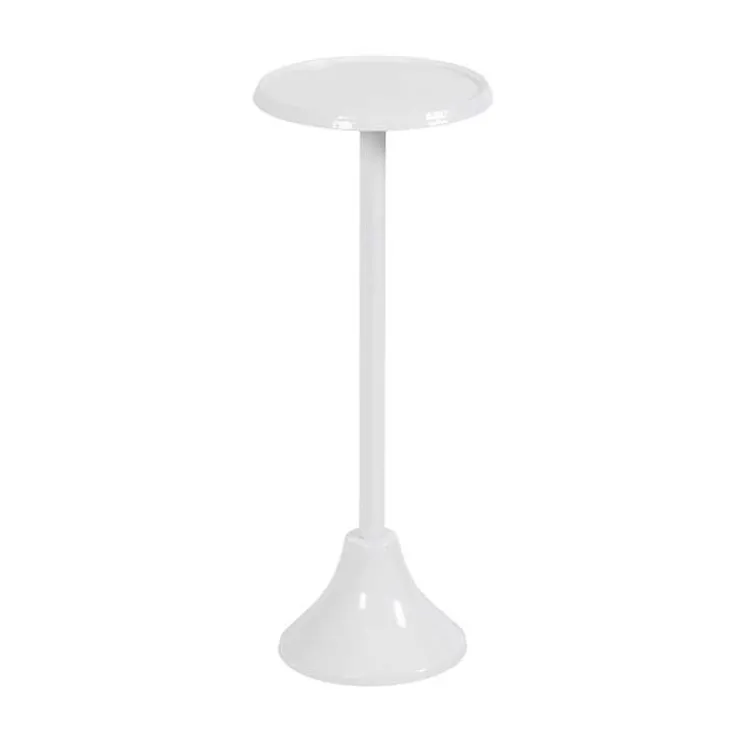 Accent & End Tables-Kirklands Home Round Metal Layla Accent Table White