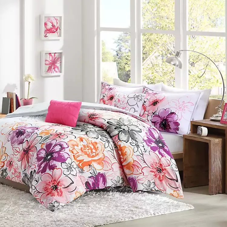Comforters-Kirklands Home Ashley Floral California King 5-pc. Comforter Set