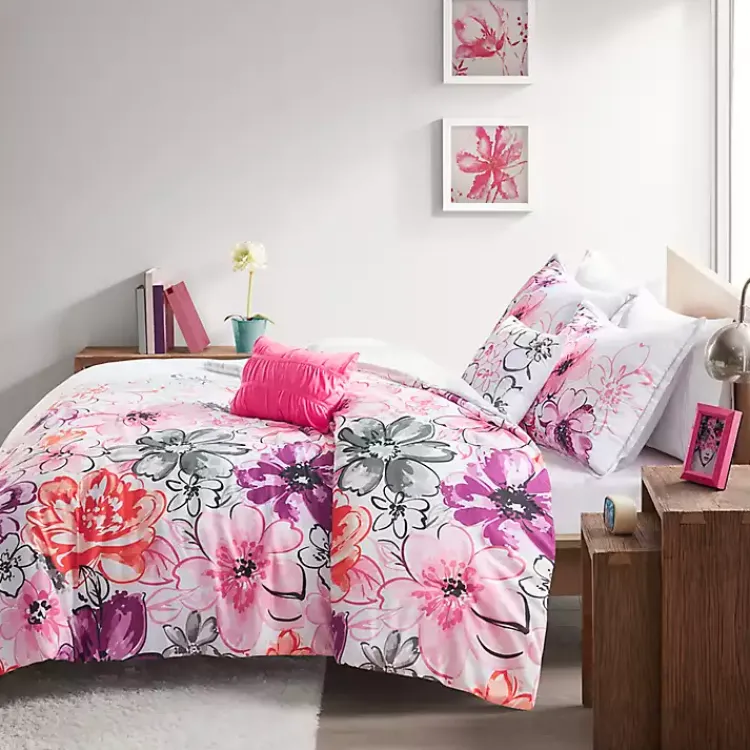 Comforters-Kirklands Home Ashley Floral California King 5-pc. Comforter Set