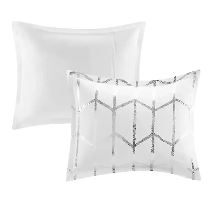 Comforters-Kirklands Home White Metallic 5-pc. Full/Queen Comforter Set