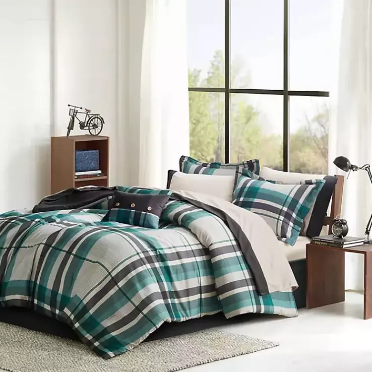 Comforters-Kirklands Home Roger Plaid 7-pc. Twin Comforter Set