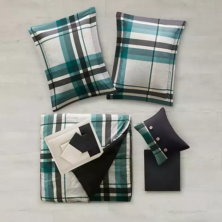 Comforters-Kirklands Home Roger Plaid 9-pc. Queen Comforter Set