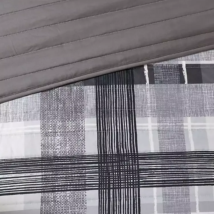 Comforters-Kirklands Home Jax Plaid 4-pc. Twin/Twin XL Comforter Set Gray