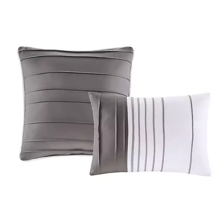 Comforters-Kirklands Home Jax Plaid 5-pc. Full/Queen Comforter Set Gray