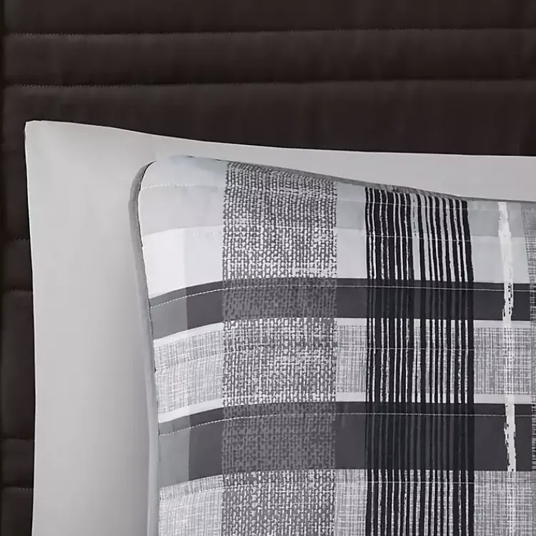 Comforters-Kirklands Home Jax Plaid 5-pc. Full/Queen Comforter Set Gray